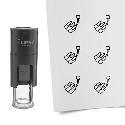 Stamp painted nails - 10 mm print