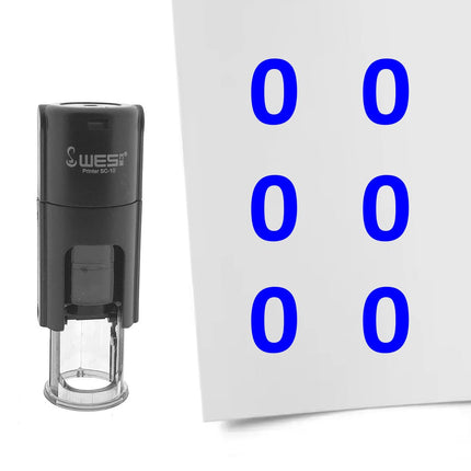 Stamp number 0 - 10 mm print