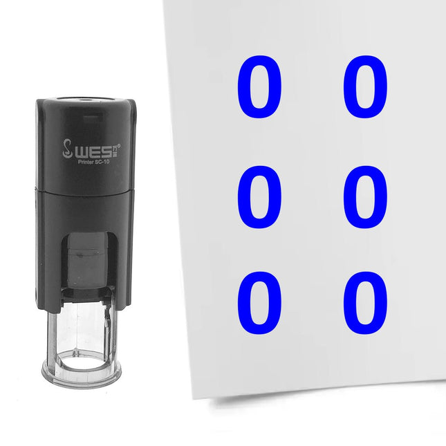 Stamp number 0 - 10 mm print