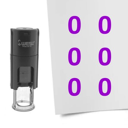 Stamp number 0 - 10 mm print