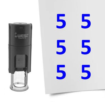 Stamp number 5 - 10 mm print