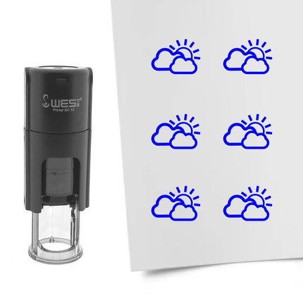 Stamp partly cloudy - 10 mm print