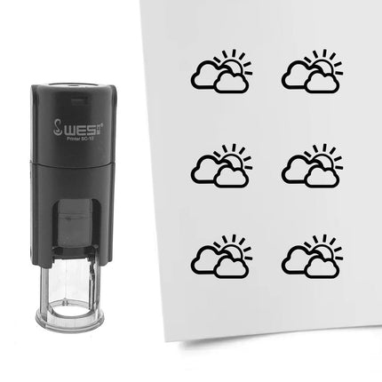 Stamp partly cloudy - 10 mm print