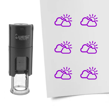Stamp partly cloudy - 10 mm print