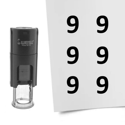 Stamp number 9 - 10 mm print