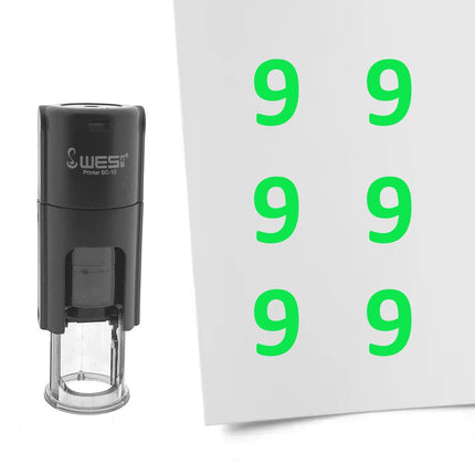 Number 9 stamp Ø10mm imprint - 1 pc