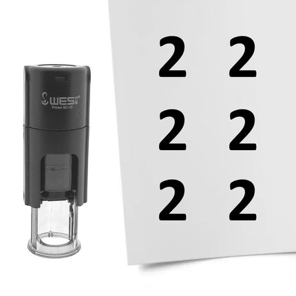 Number 2 stamp Ø10mm imprint - 1 pc