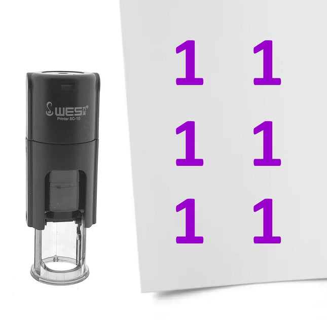 Stamp number 1 - 10 mm print