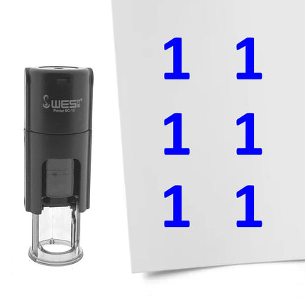Stamp number 1 - 10 mm print