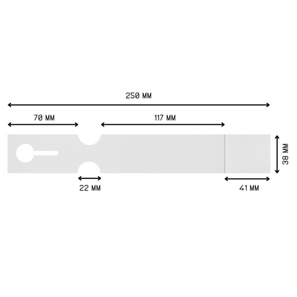Custom loop lock labels white PET 250x38mm