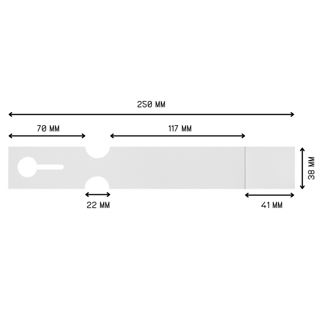 Custom loop lock labels white PET 250x38mm