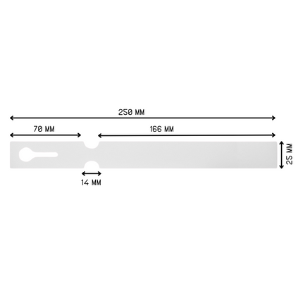 Loop lock labels white PET 250x25mm