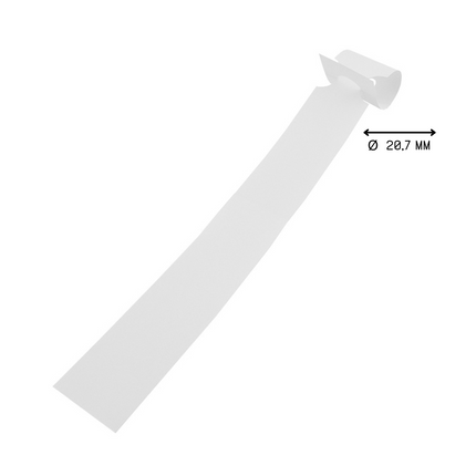 Custom loop lock labels white PET 250x25mm