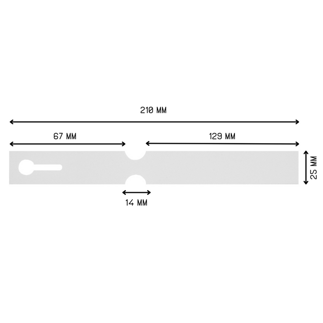 Custom loop lock labels white PET 210x25mm