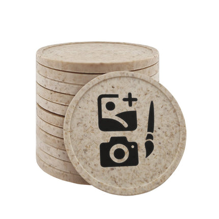 Custom printed wood fiber token Ø29mm - 100 pcs