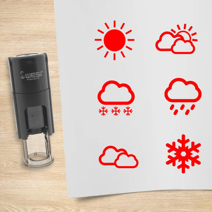 Kit de 6 tampons encreurs météo - Ø10 mm