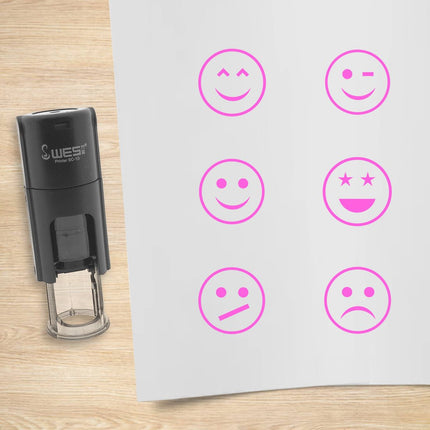 Kit de 6 tampons encreurs smiley - Ø10 mm