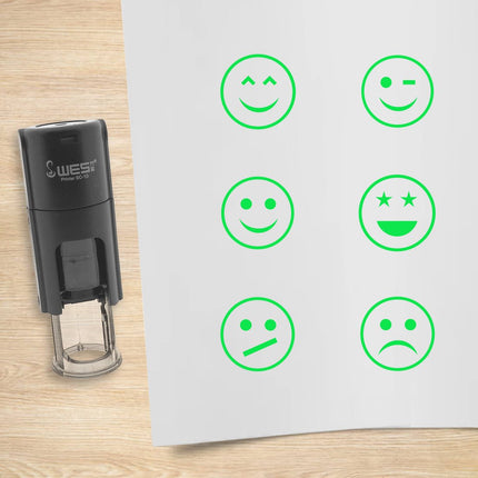 Kit de 6 tampons encreurs smiley - Ø10 mm