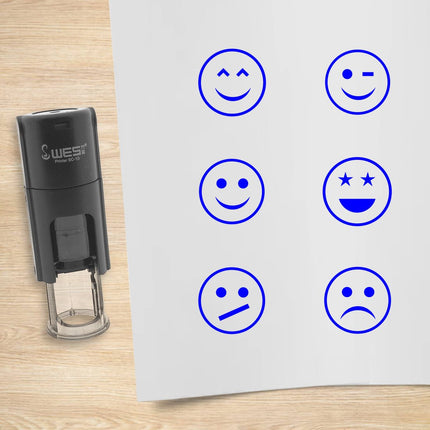 Kit de 6 tampons encreurs smiley - Ø10 mm
