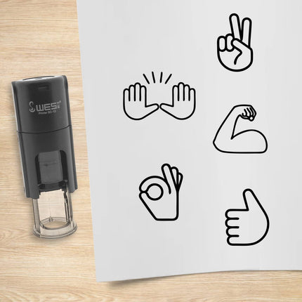 Hand stamp set Ø10mm imprint - 1 pc