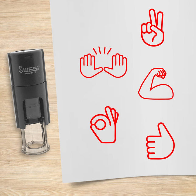 Hand stamp set Ø10mm imprint - 1 pc