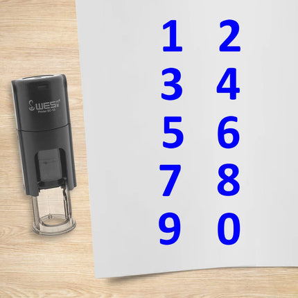 Numbers 1-10 stamp set - 10 mm print