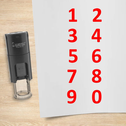 Numbers 1-10 stamp set - 10 mm print