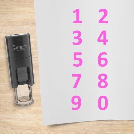 Numbers 1-10 stamp set - 10 mm print
