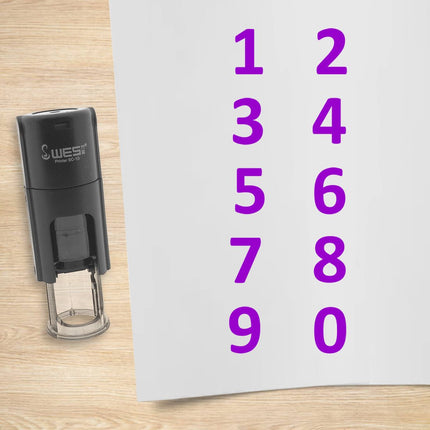 Numbers 1-10 stamp set - 10 mm print