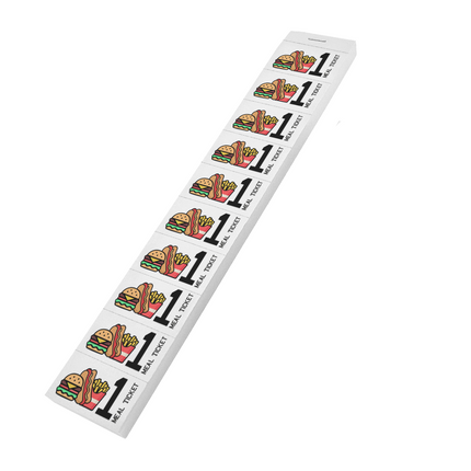 Meal ticket with meal icons - 1000 tickets