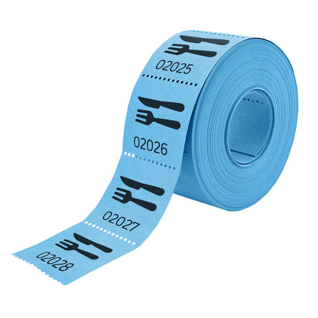 Tickets on roll of cutlery - 500 tickets