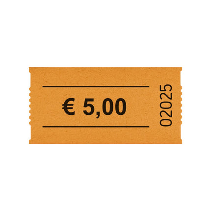 Tickets on roll € 5 - 1000 pcs