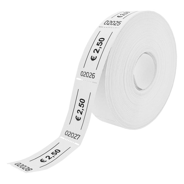 Tickets on roll € 2,50 - 1000 pcs