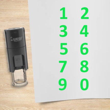 Numbers 1-10 stamp set - 10 mm print