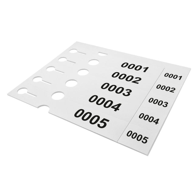 Numbered loop lock labels white PET 250x38mm