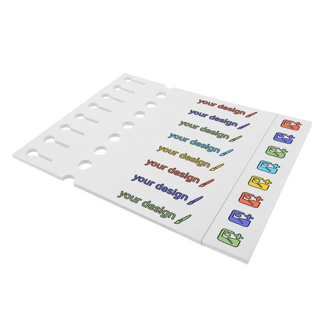 Custom loop lock labels white PET 250x25mm