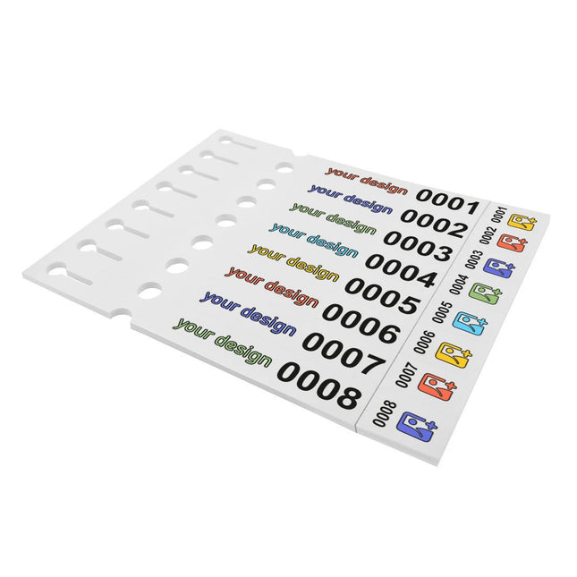 Custom loop lock labels white PET 250x25mm