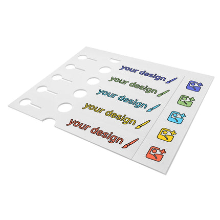 Custom loop lock labels white PET 250x38mm