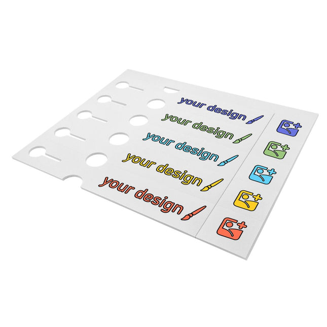 Custom loop lock labels white PET 250x38mm