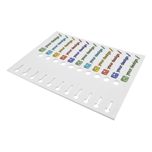 Custom loop lock labels white PET 210x25mm