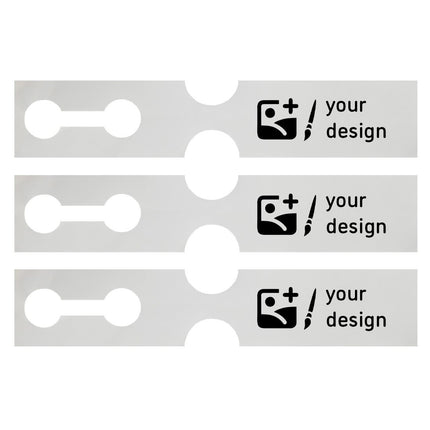 Custom loop lock labels white HDPE 381x75mm
