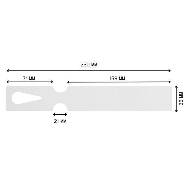 Custom loop-lock labels white PET 250x38mm