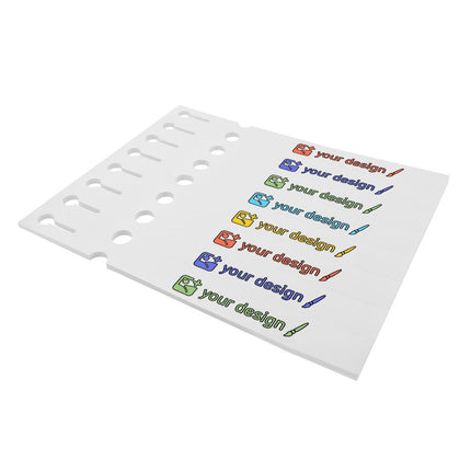 Custom loop lock labels white PET 250x25mm