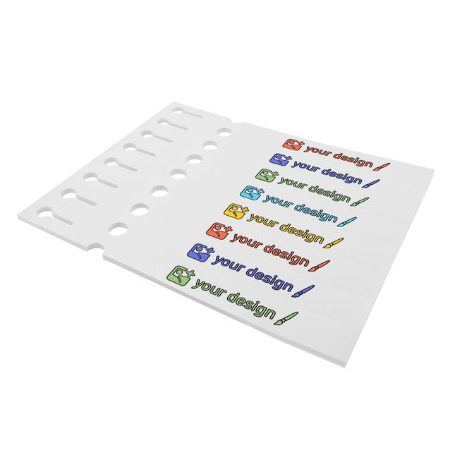 Custom loop lock labels white PET 250x25mm