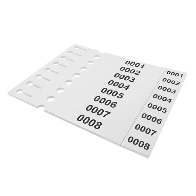 Numbered Loop lock labels white PET 250x25mm