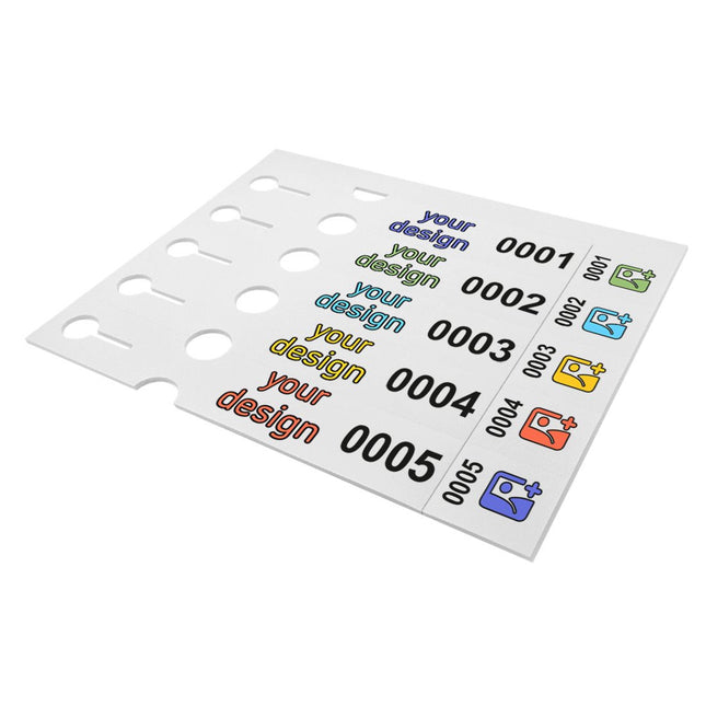 Custom loop lock labels white PET 250x38mm