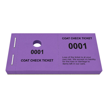 Coat check tickets - 1000 pcs
