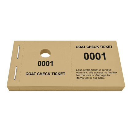 Coat check tickets - 1000 pcs