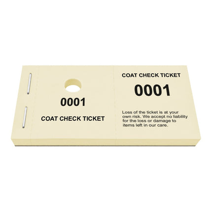 Coat check tickets - 1000 pcs