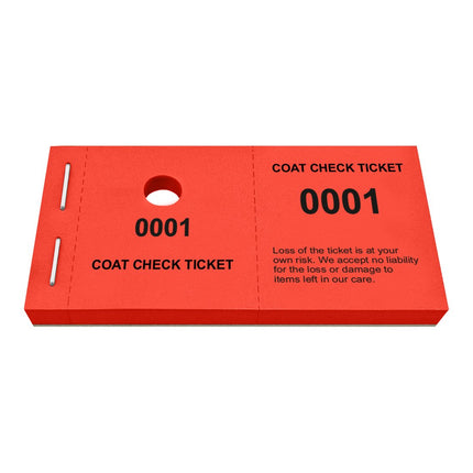 Coat check tickets - 1000 pcs